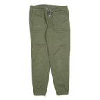 BLUE MOTION Mens Cotton Blend Olive Regular Fit Drawstring Trousers W32 L28