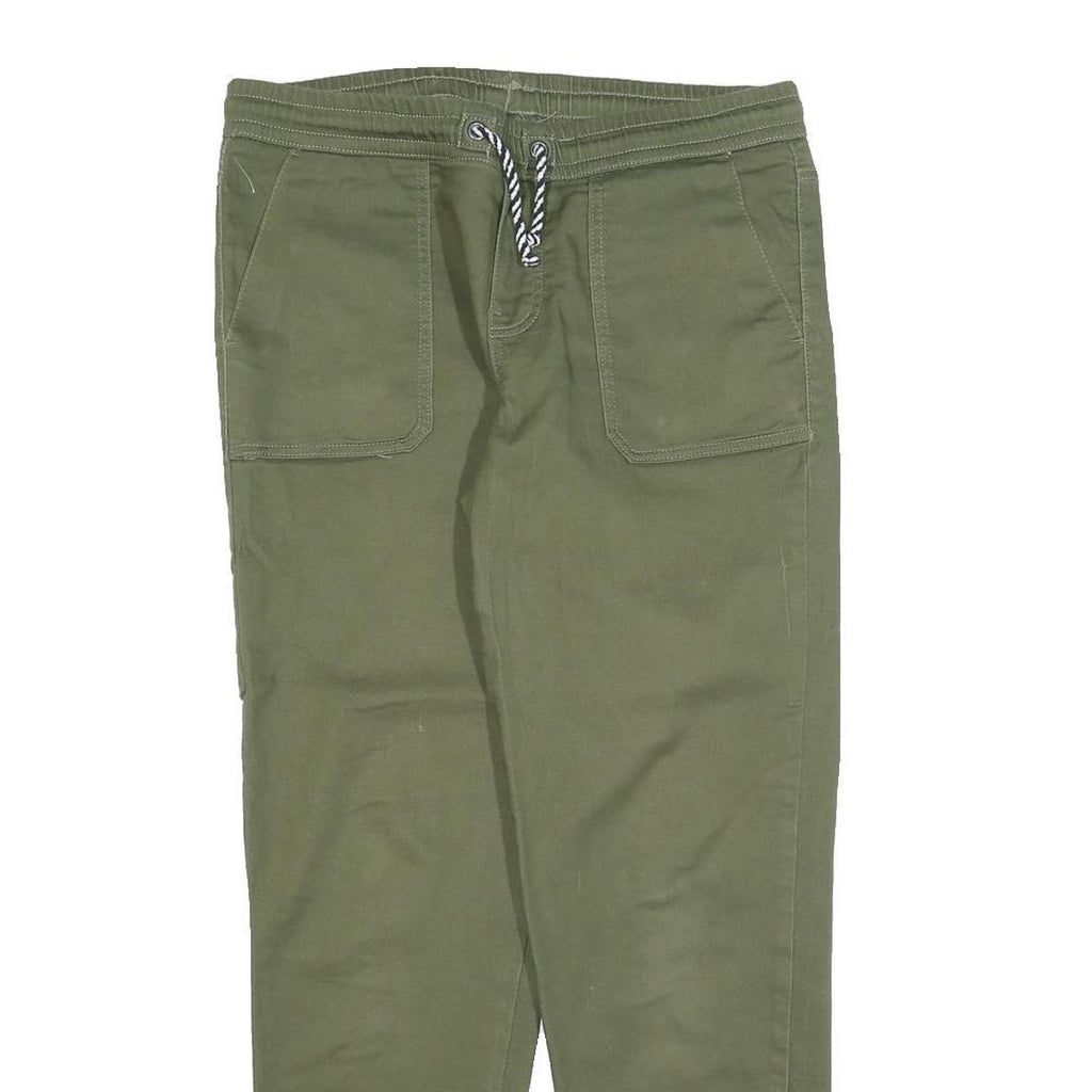 BLUE MOTION Mens Cotton Blend Olive Regular Fit Drawstring Trousers W32 L28