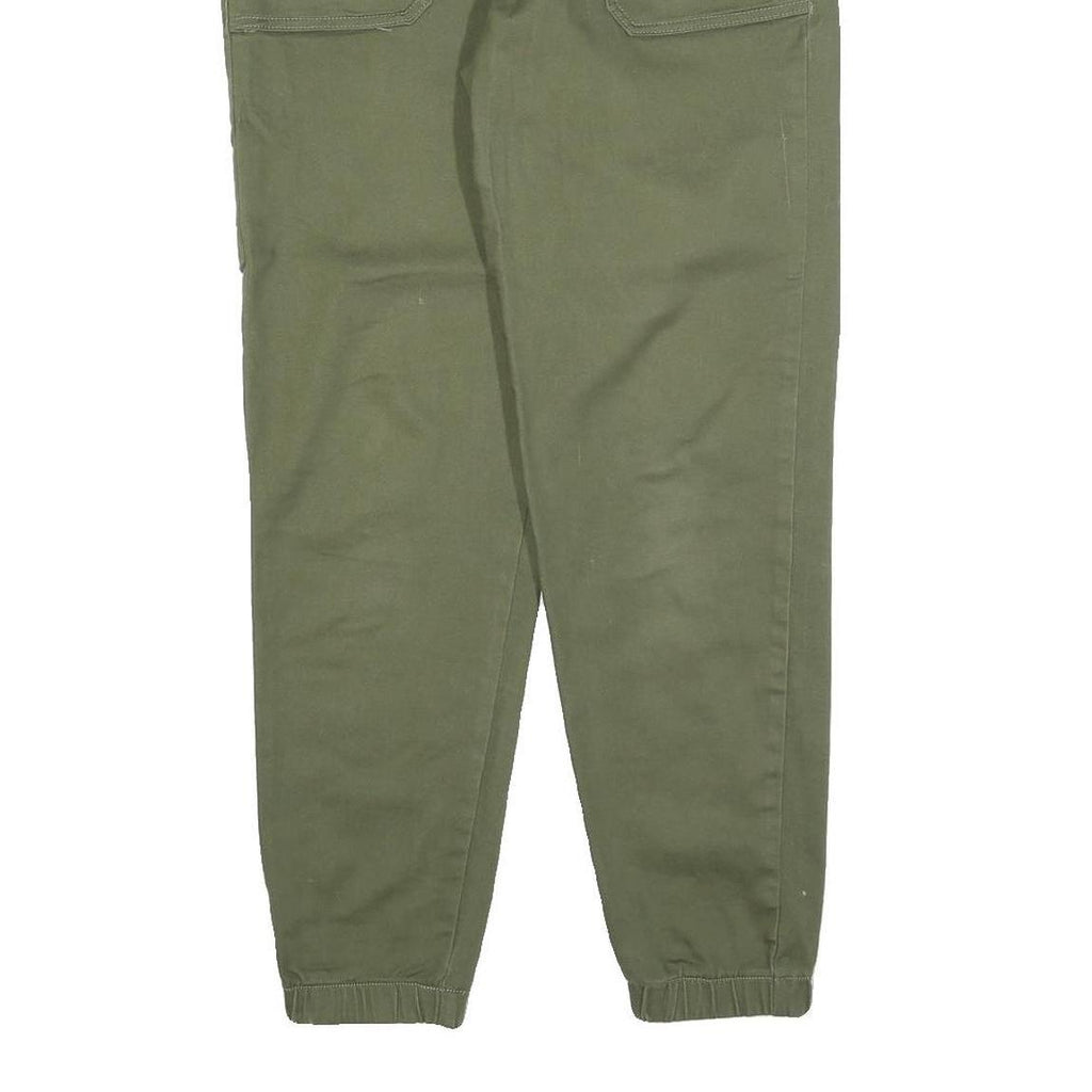 BLUE MOTION Mens Cotton Blend Olive Regular Fit Drawstring Trousers W32 L28