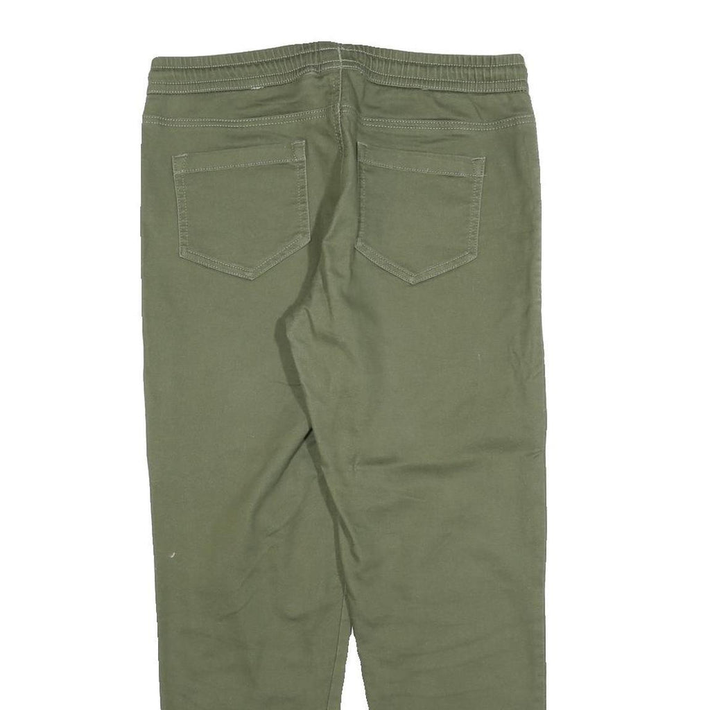 BLUE MOTION Mens Cotton Blend Olive Regular Fit Drawstring Trousers W32 L28