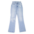 BERSHKA Distressed Womens Jeans Blue Regular Flared Stone Wash W24 L31