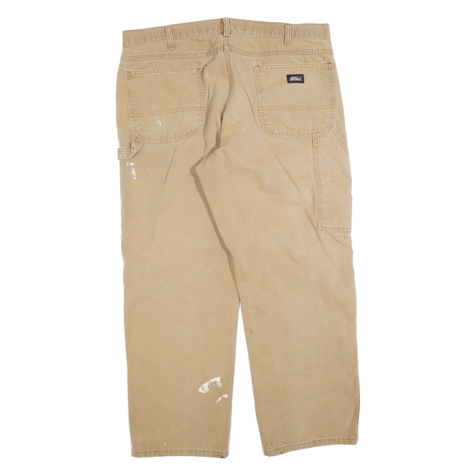 DICKIES Mens Regular Fit Beige Jeans Cotton Blend Zip W38 L30 Workwear Durable