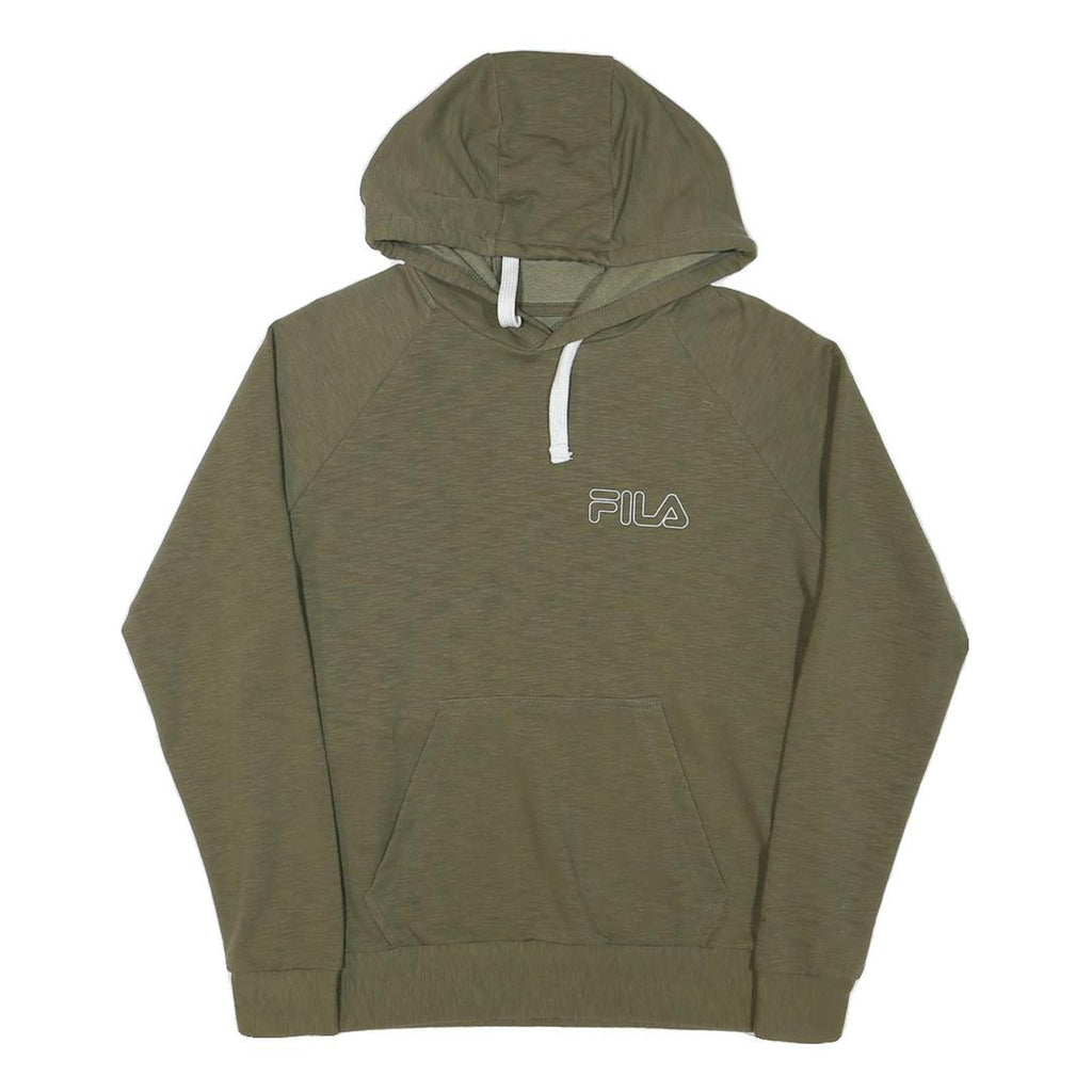 FILA Boys Green M Hoodie Cotton Blend Pullover Hooded Jumper Drawstring