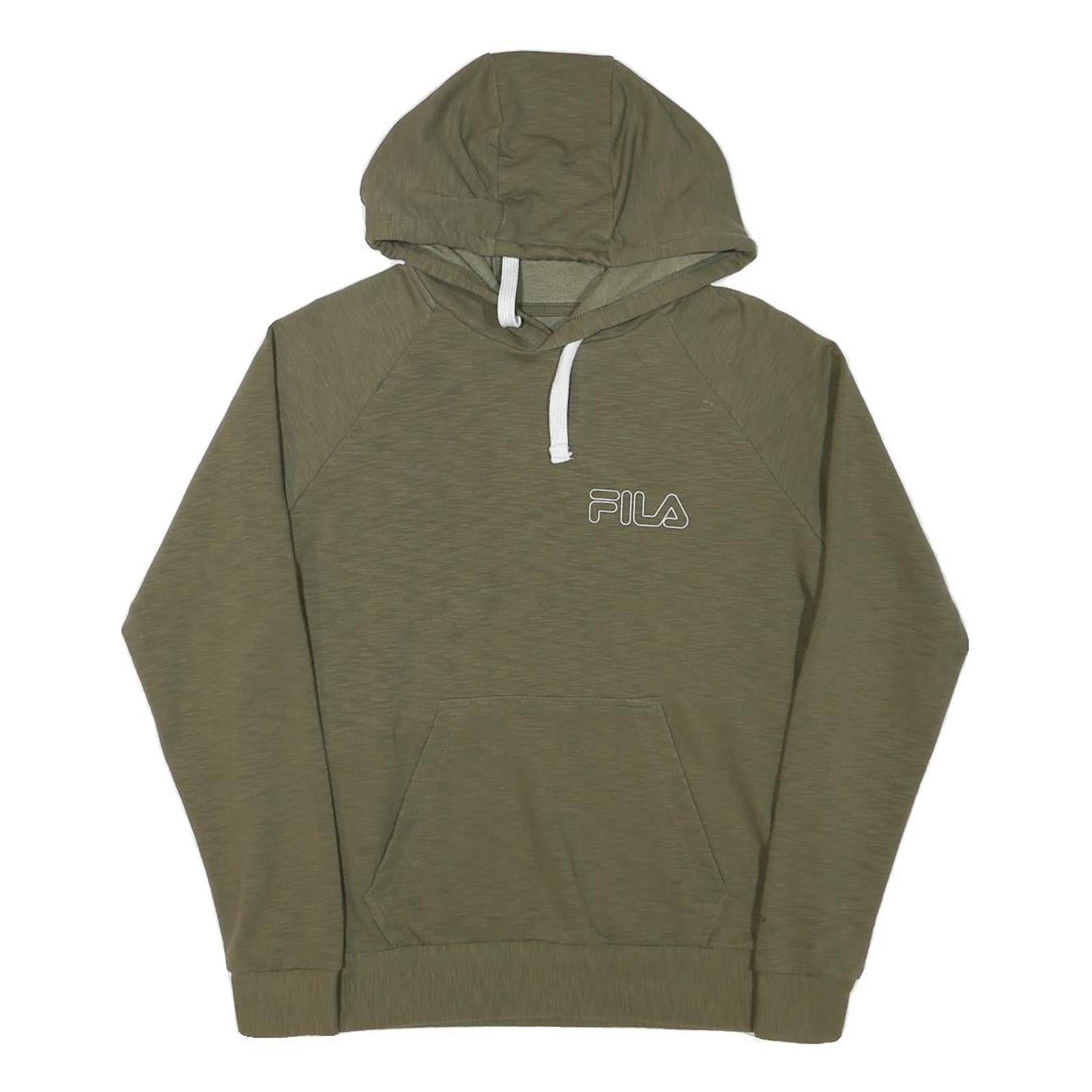 FILA Boys Green M Hoodie Cotton Blend Pullover Hooded Jumper Drawstring