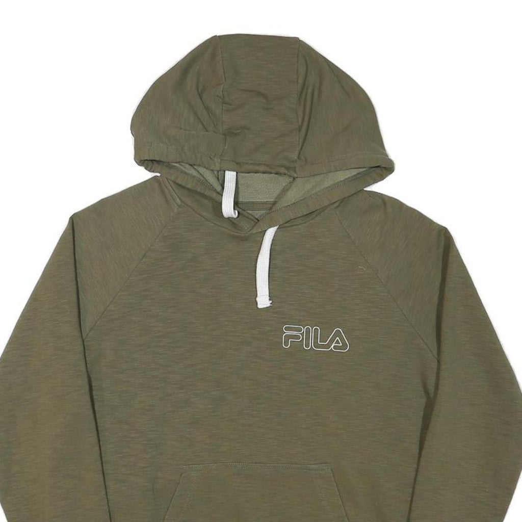 FILA Boys Green M Hoodie Cotton Blend Pullover Hooded Jumper Drawstring