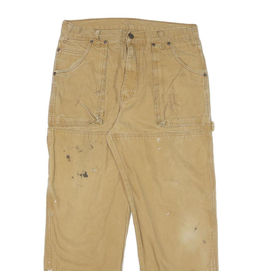 DICKIES Mens Beige Regular Fit Straight Leg Denim Cotton Blend Medium Wash W32