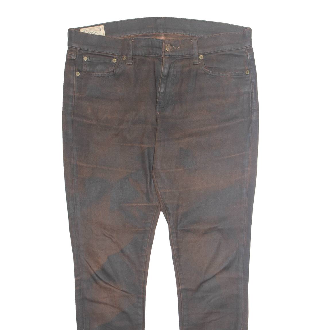 POLO RALPH LAUREN Womens Trousers Brown Regular Skinny W34 L28