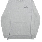 PUMA Mens Grey Hoodie L Cotton Blend Pullover Casual Sweatshirt