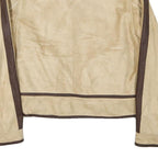 OUTBACK Womens Beige & Brown Synthetic Zip Jacket M Synthetic Plain Zip Jacket M