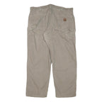 CARHARTT Mens Cotton Blend Beige Loose Straight Trousers W40 L30 Workwear Casual
