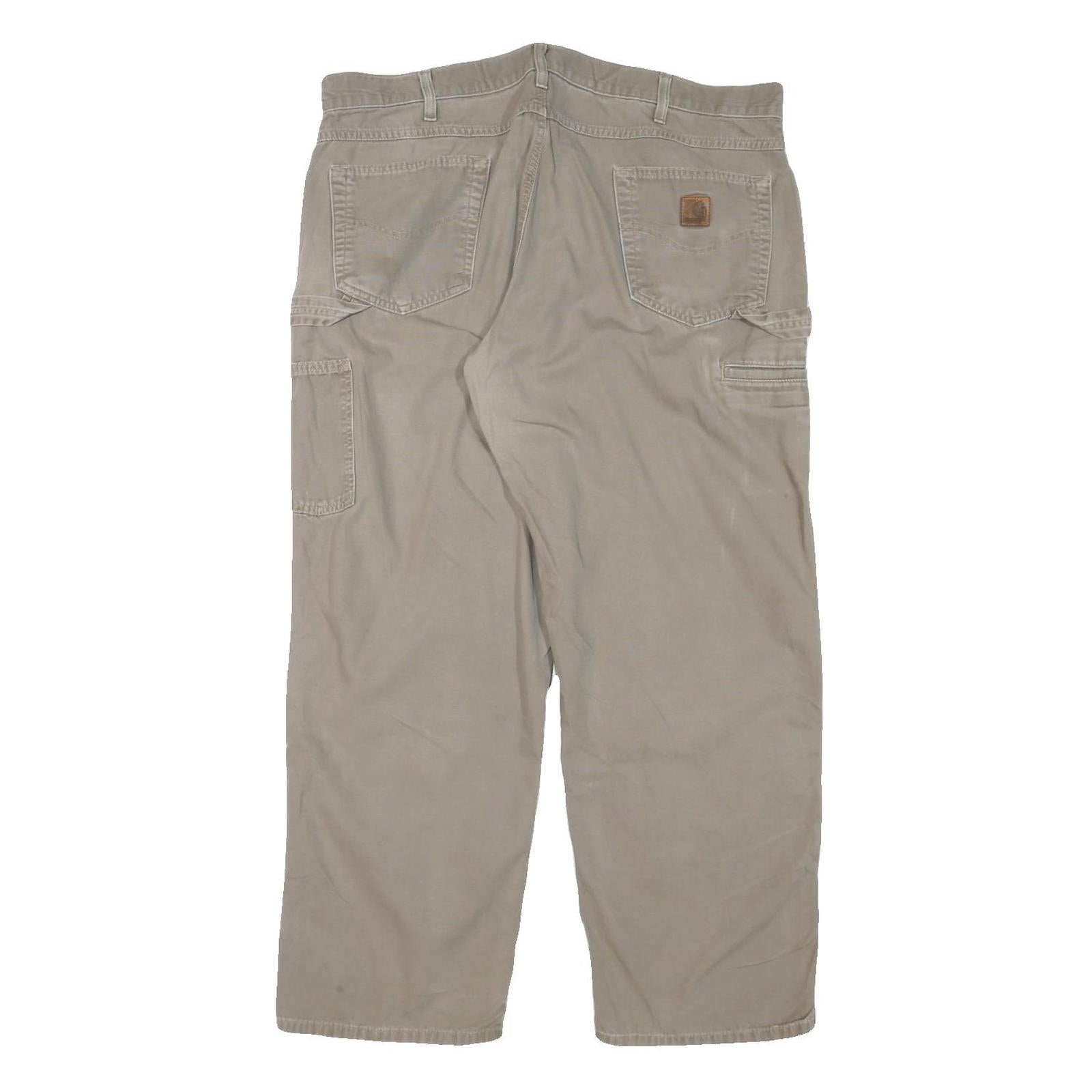 CARHARTT Mens Cotton Blend Beige Loose Straight Trousers W40 L30 Workwear Casual