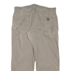 CARHARTT Mens Cotton Blend Beige Loose Straight Trousers W40 L30 Workwear Casual