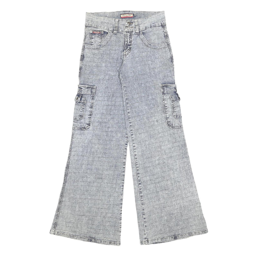 FIONELLA Womens Jeans Blue Loose Wide-Leg Denim Medium W28 L33 Casual Style Zip