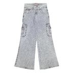 FIONELLA Womens Jeans Blue Loose Wide-Leg Denim Medium W28 L33 Casual Style Zip