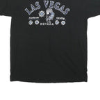 Womens Black Las Vegas Graphic Logo Cotton Blend T-Shirt L Short Sleeve Crew