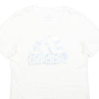ADIDAS Mens White Cotton Blend T-Shirt S Short Sleeve Crew Neck Logo Graphic