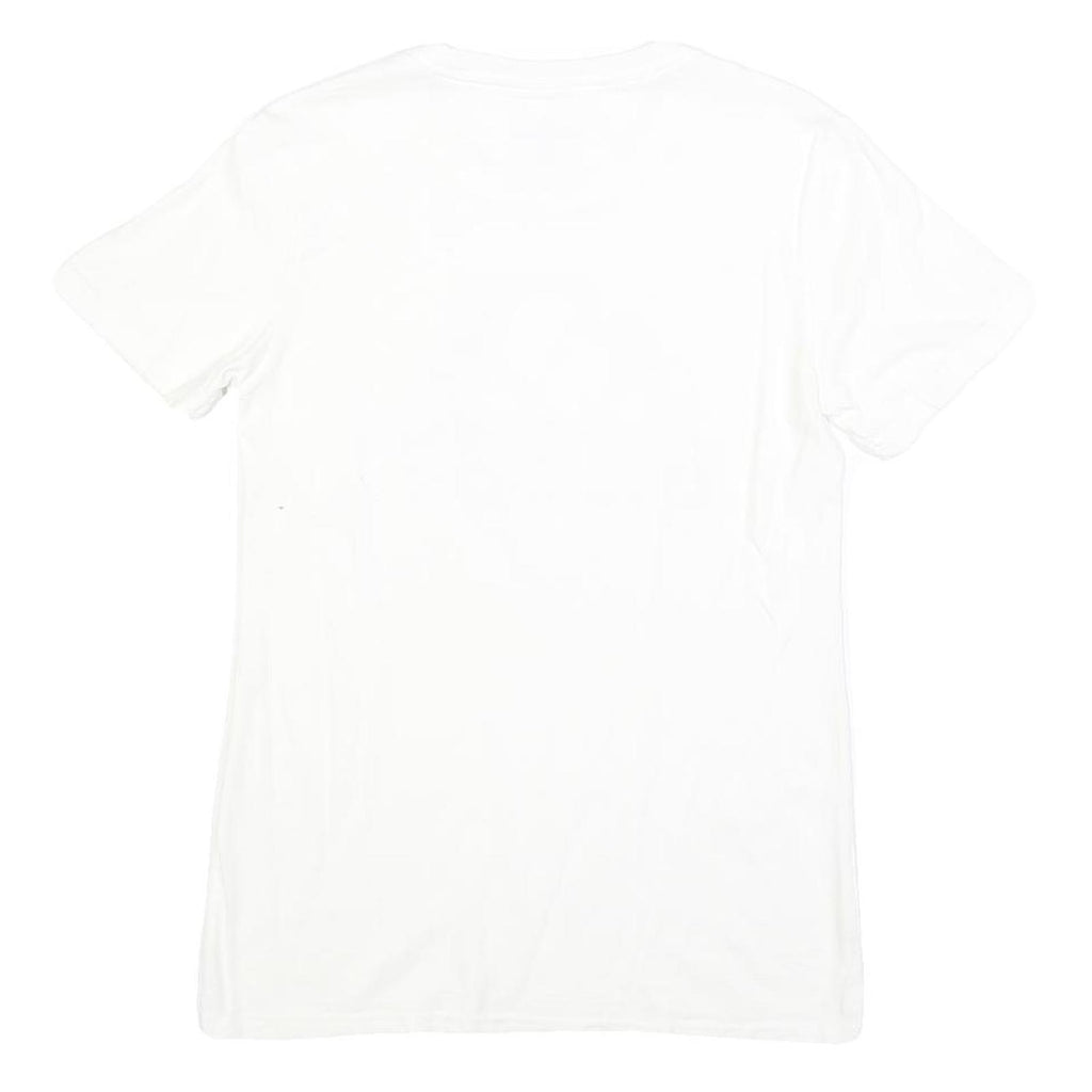 ADIDAS Mens White Cotton Blend T-Shirt S Short Sleeve Crew Neck Logo Graphic