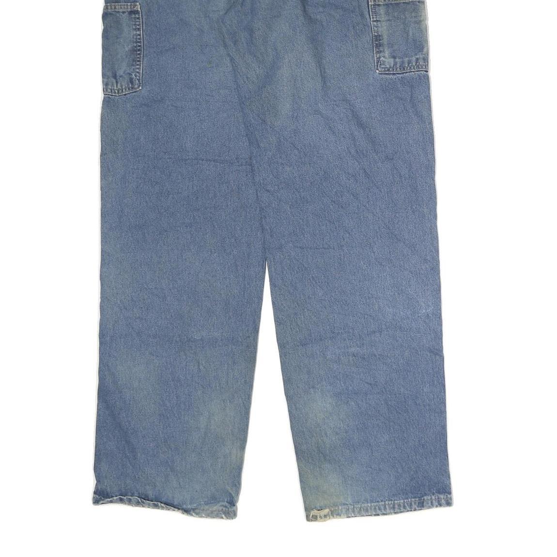 CARHARTT Mens Regular Fit Blue Denim Jeans W38 L36 Workwear Zip Closure Heavy