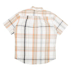 TOMMY HILFIGER Mens White & Orange Check Shirt L Casual Summer Cotton
