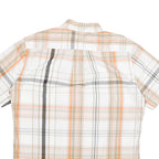 TOMMY HILFIGER Mens White & Orange Check Shirt L Casual Summer Cotton