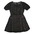 FRENCH CONNECTION Womens Black Polyester Fit & Flare Lace Panel Dress UK 12