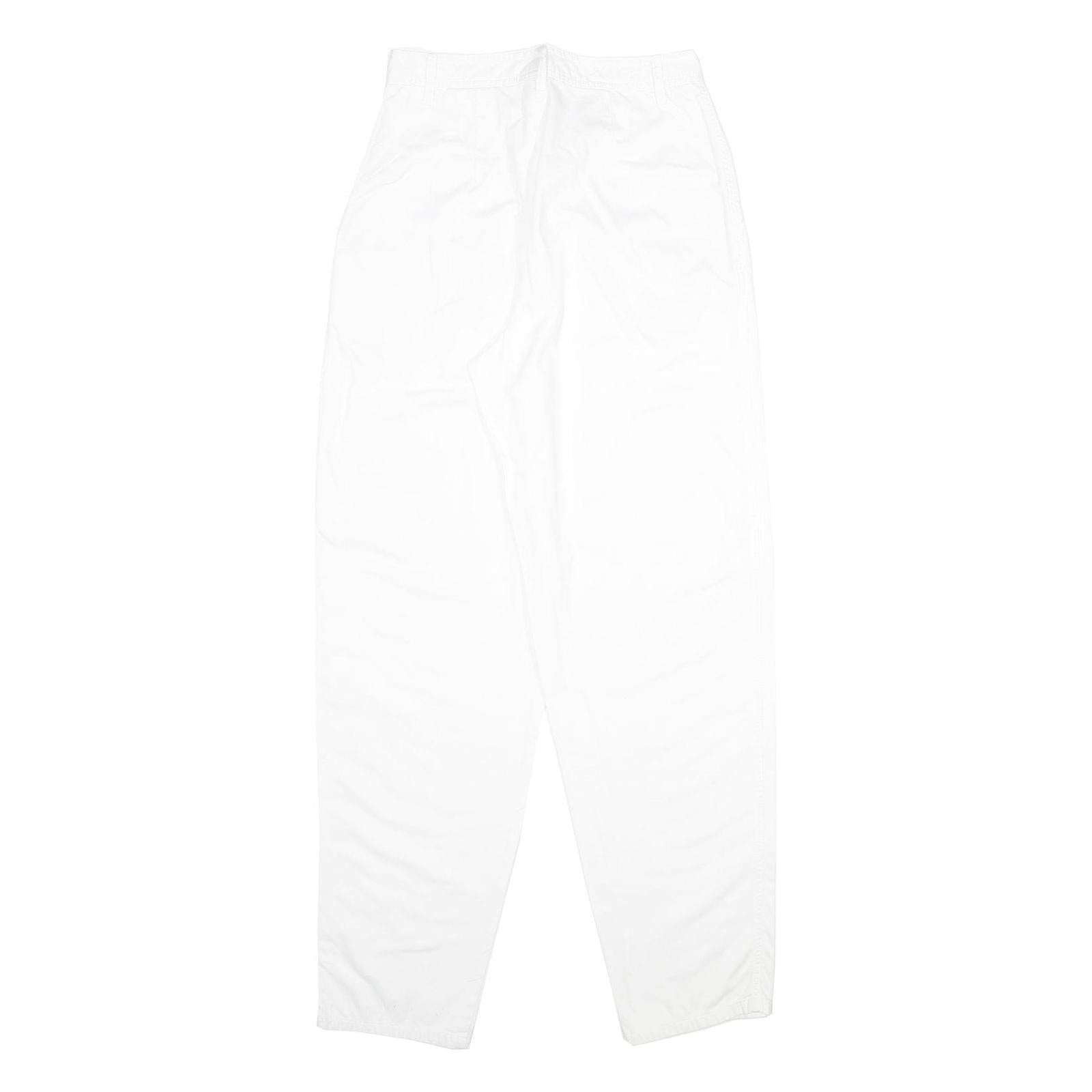 ESPRIT Womens Cotton White Classic Straight Trousers W26 L34 Casual Zip