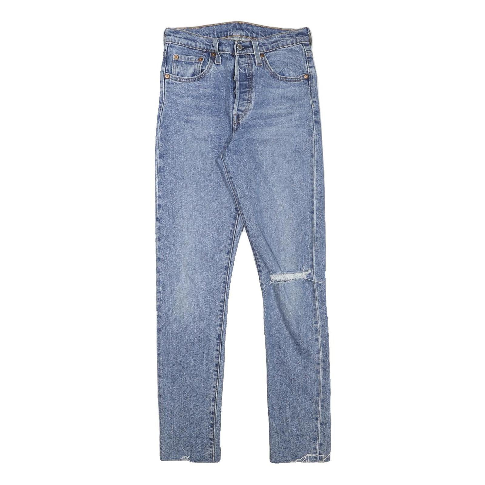 LEVI'S 501S Womens Jeans Blue Slim Skinny Denim Medium W25 L29 Classic Button