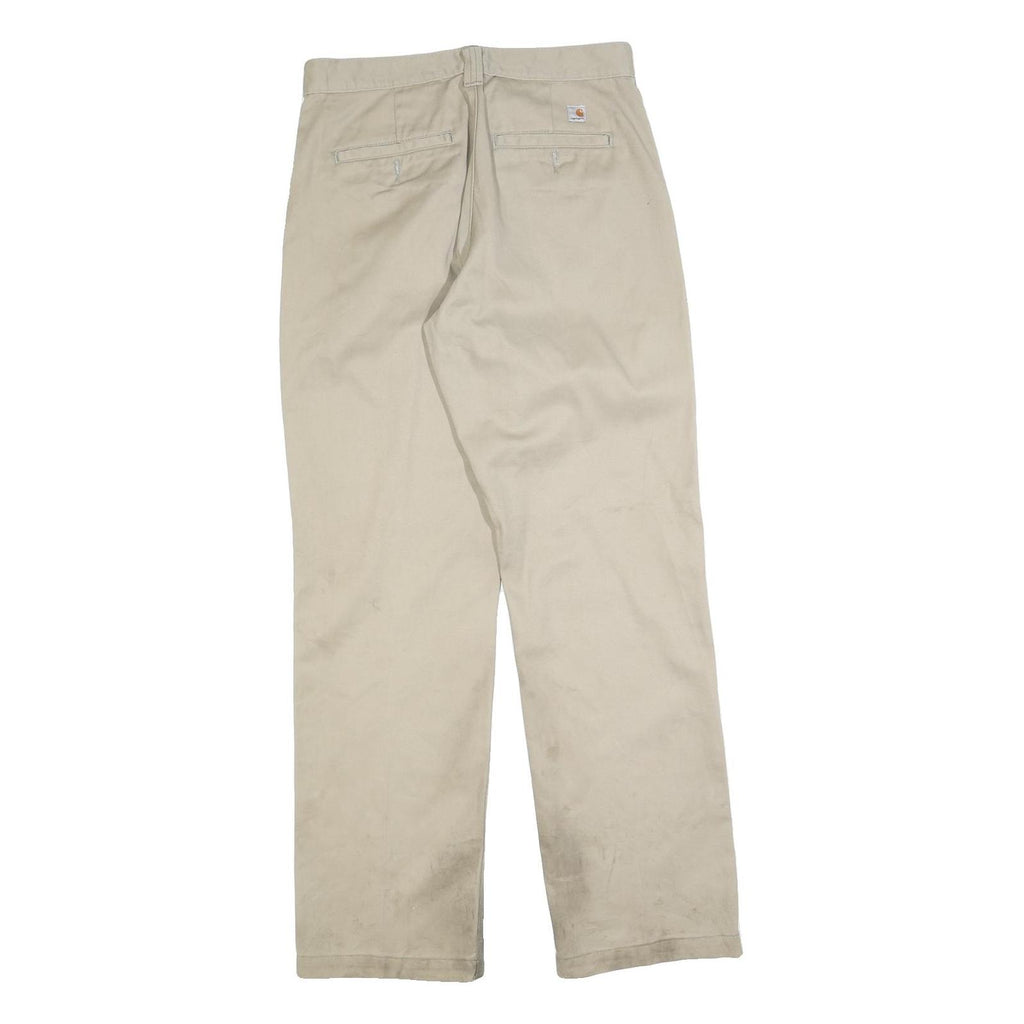 CARHARTT Mens Regular Beige Cotton Blend Workwear Trousers W30 L32