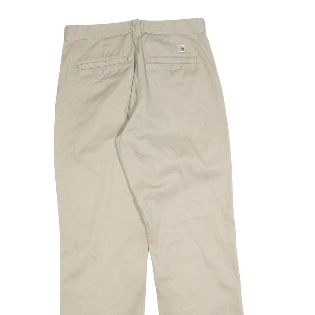 CARHARTT Mens Regular Beige Cotton Blend Workwear Trousers W30 L32