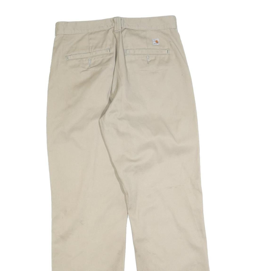 CARHARTT Mens Regular Beige Cotton Blend Workwear Trousers W30 L32