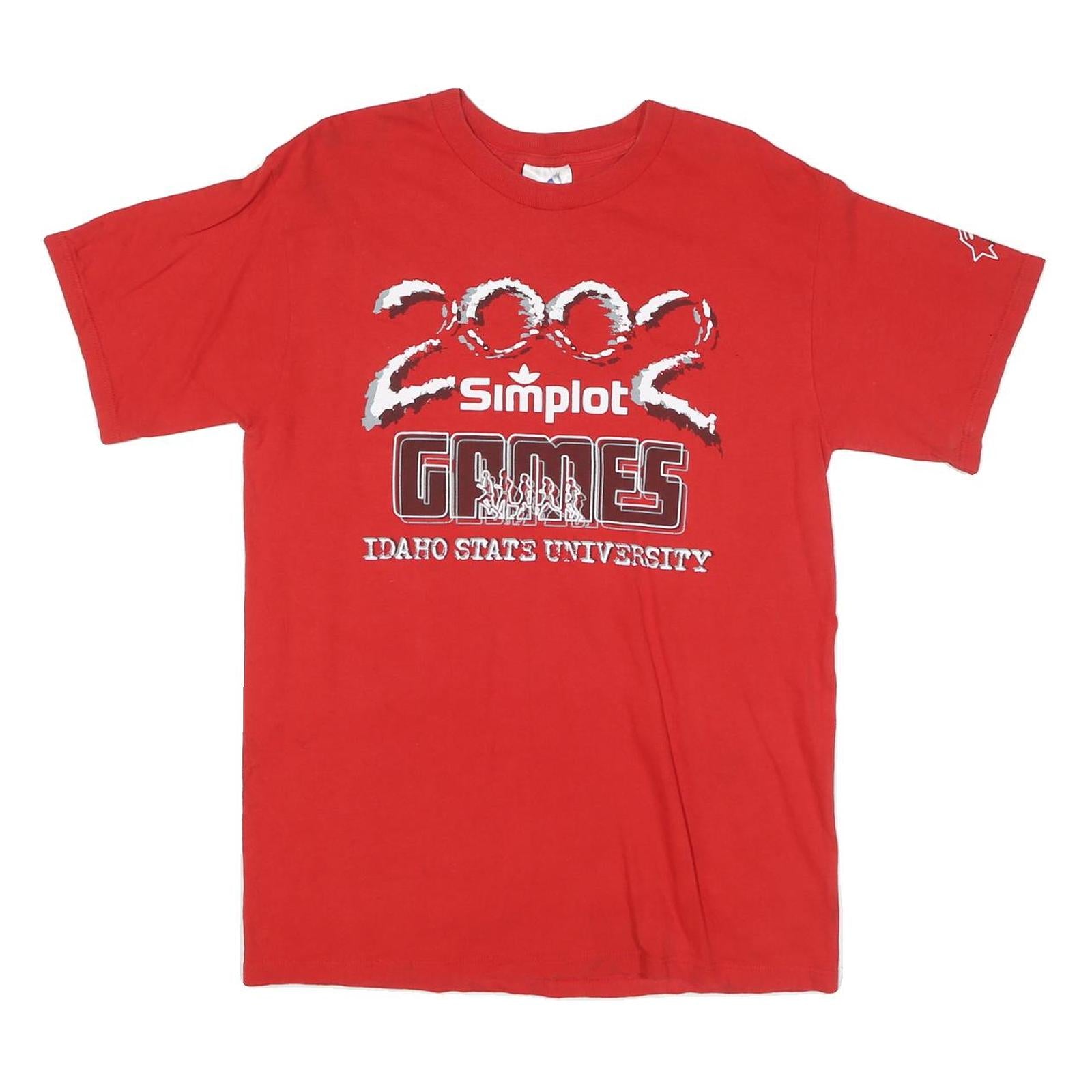 ADIDAS Mens Red 2002 Simplot Games Graphic T-Shirt S Short Sleeve Crew Neck