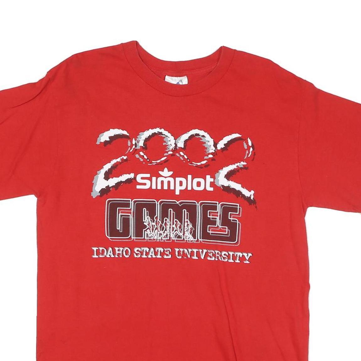 ADIDAS Mens Red 2002 Simplot Games Graphic T-Shirt S Short Sleeve Crew Neck