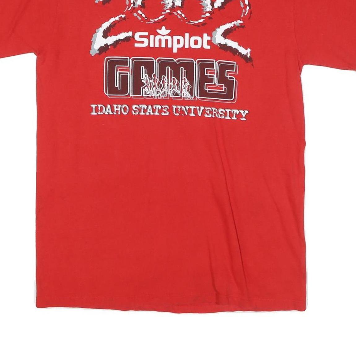 ADIDAS Mens Red 2002 Simplot Games Graphic T-Shirt S Short Sleeve Crew Neck