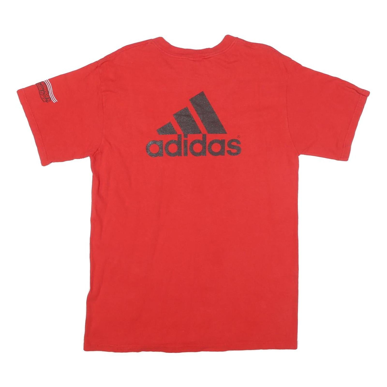 ADIDAS Mens Red 2002 Simplot Games Graphic T-Shirt S Short Sleeve Crew Neck