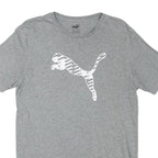 PUMA Mens Grey S Cotton Blend Short Sleeve Crew Neck Graphic T-Shirt