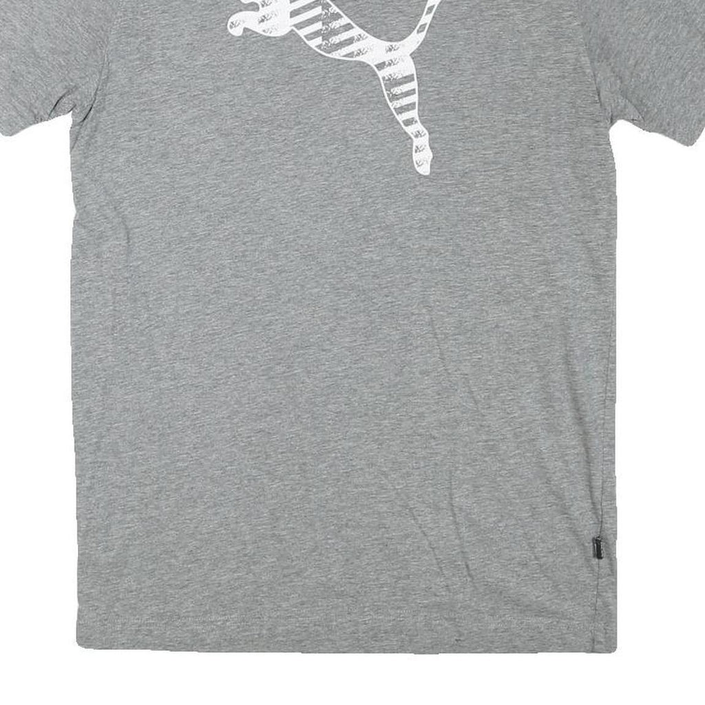 PUMA Mens Grey S Cotton Blend Short Sleeve Crew Neck Graphic T-Shirt
