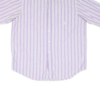 NAUTICA Mens Purple & White Striped Cotton Blend Shirt L Button Down Casual