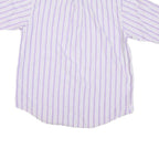 NAUTICA Mens Purple & White Striped Cotton Blend Shirt L Button Down Casual