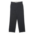 DICKIES Mens Black Classic Straight Trousers W30 L30 Polyester Zip Workwear