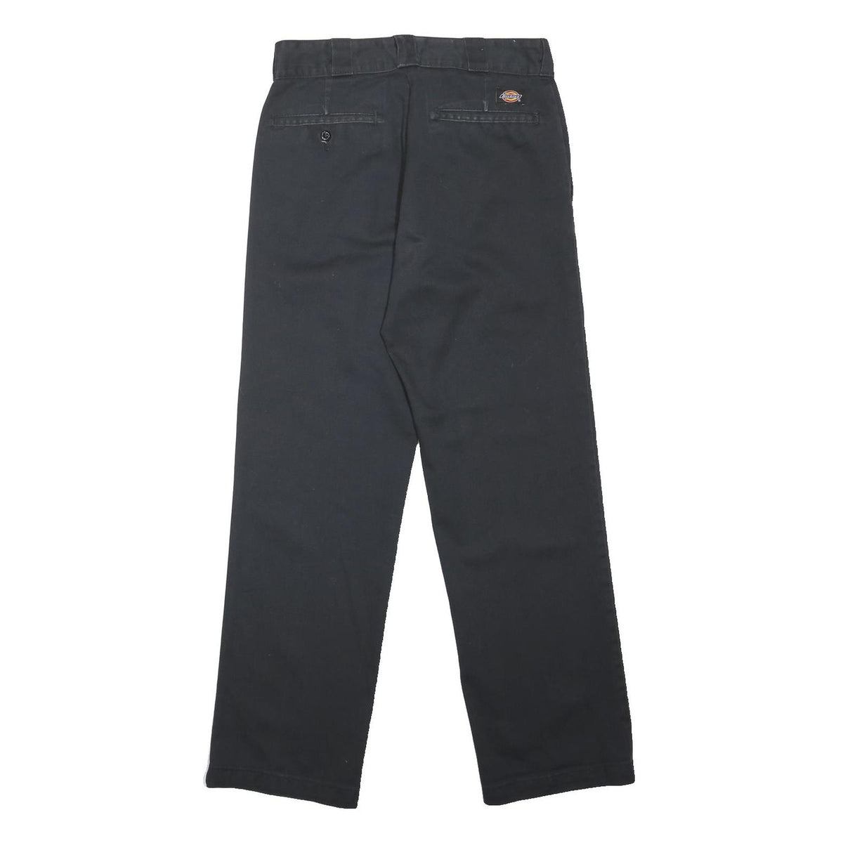 DICKIES Mens Black Classic Straight Trousers W30 L30 Polyester Zip Workwear