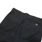 DICKIES Mens Black Classic Straight Trousers W30 L30 Polyester Zip Workwear