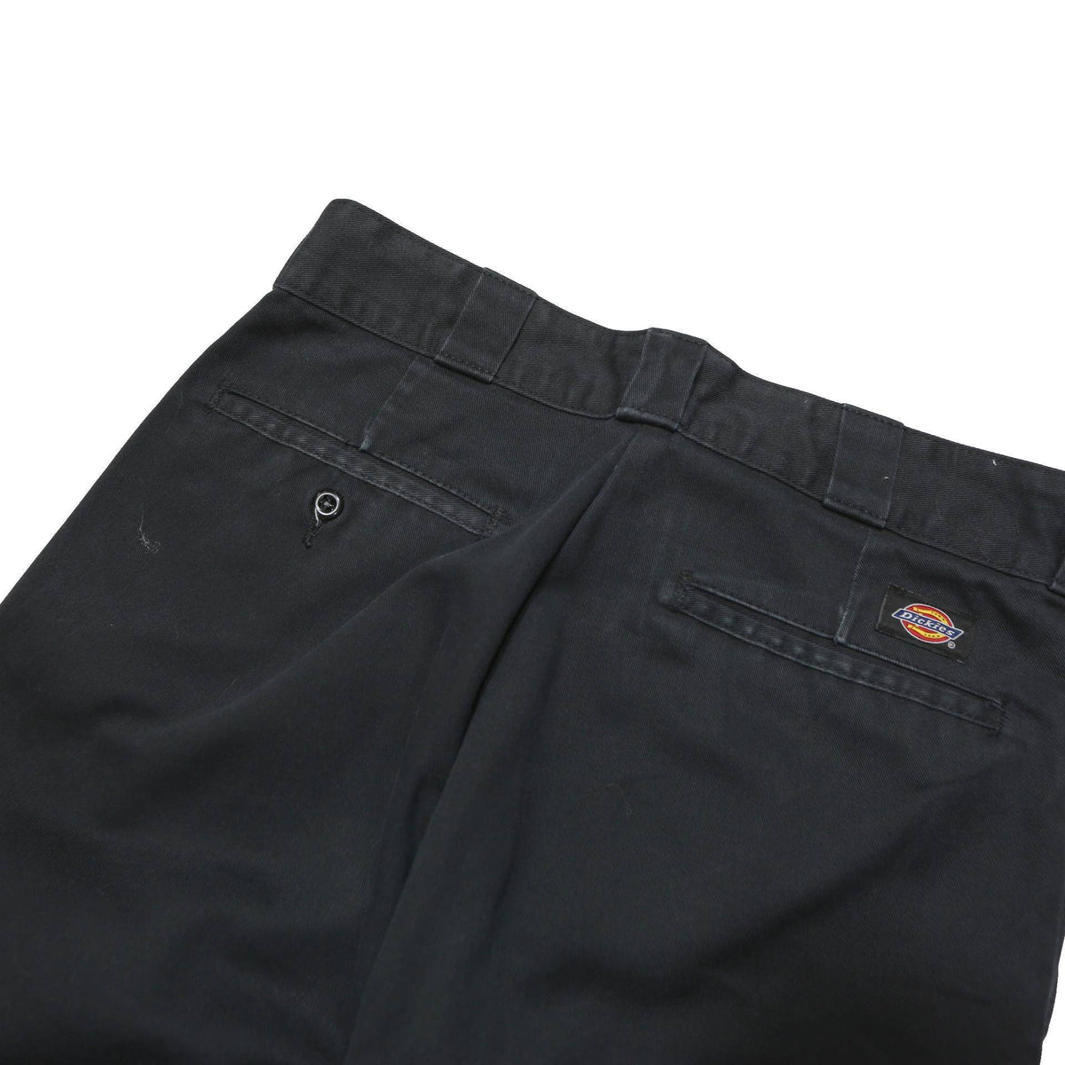 DICKIES Mens Black Classic Straight Trousers W30 L30 Polyester Zip Workwear