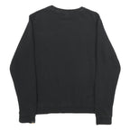 ELLESSE Womens Black Cotton Blend Crew Neck UK 10 Sweatshirt Logo Print