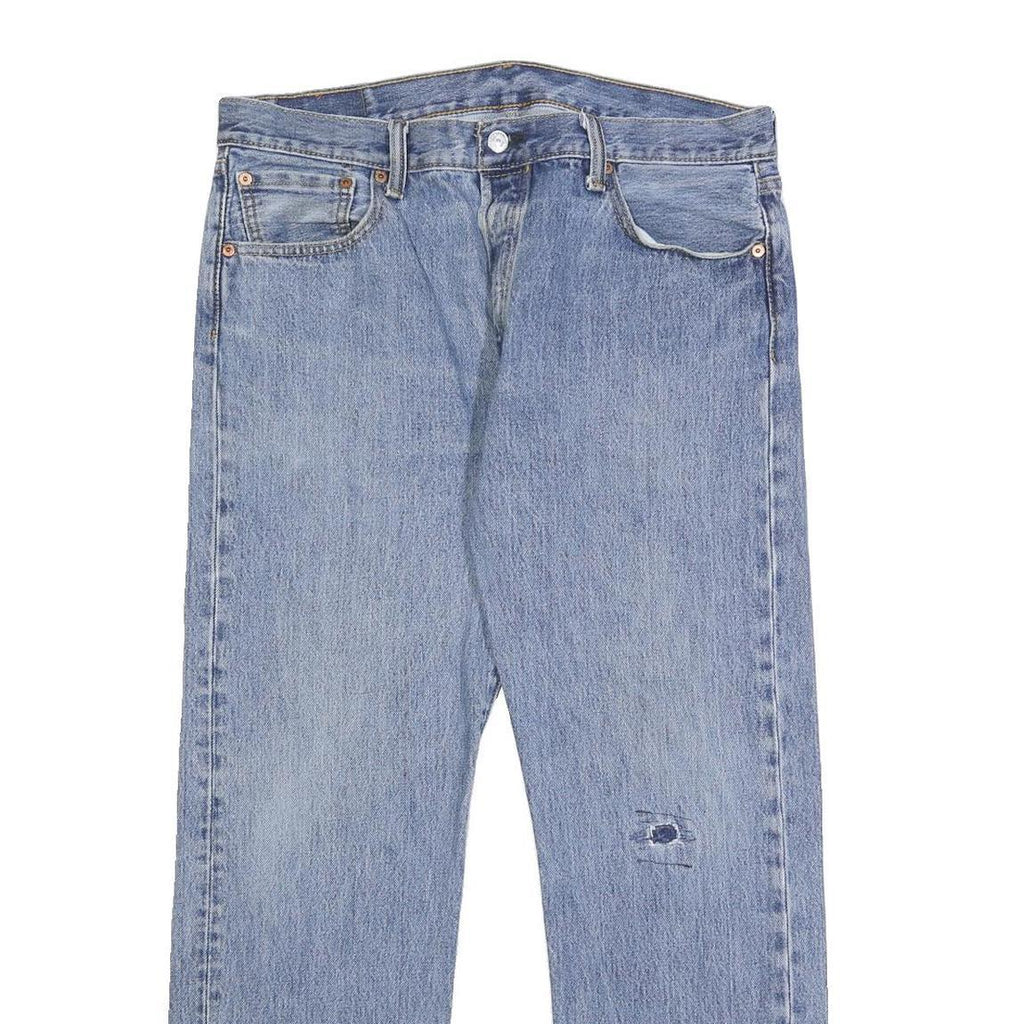 LEVI'S 501 Mens Jeans Blue Regular Straight Denim Light W35 L30 Classic Fit