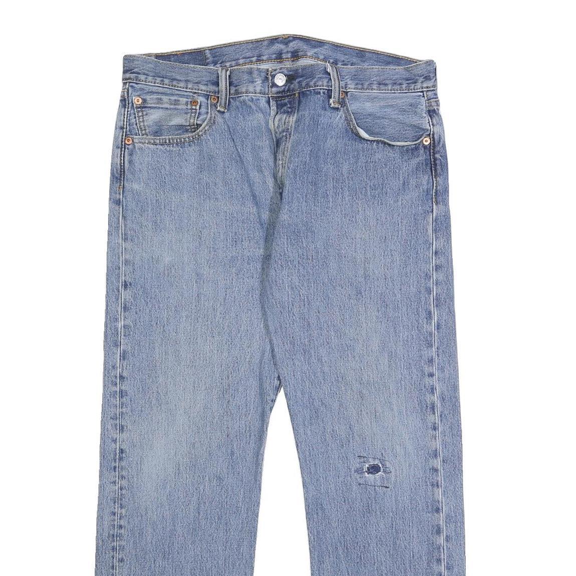 LEVI'S 501 Mens Jeans Blue Regular Straight Denim Light W35 L30 Classic Fit