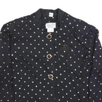 STUART ALEN Womens Black Printed Top Long Sleeve Round Neck M Polka Dot Pattern