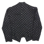 STUART ALEN Womens Black Printed Top Long Sleeve Round Neck M Polka Dot Pattern