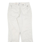 CECIL Womens Polyester Blend White Regular Fit Straight Leg Trousers W30 L32 Zip