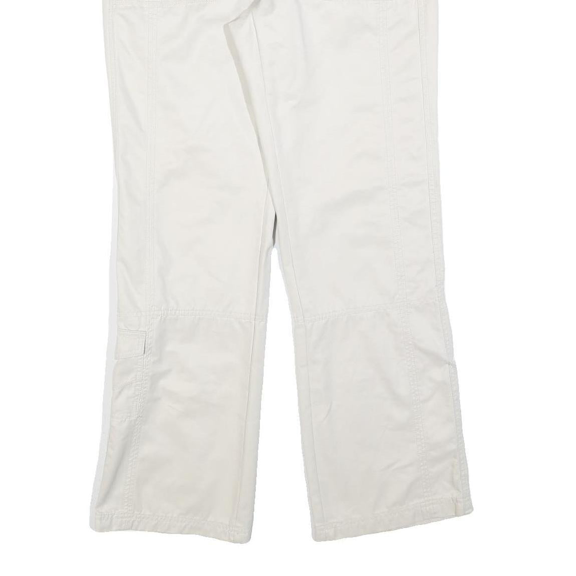 CECIL Womens Polyester Blend White Regular Fit Straight Leg Trousers W30 L32 Zip