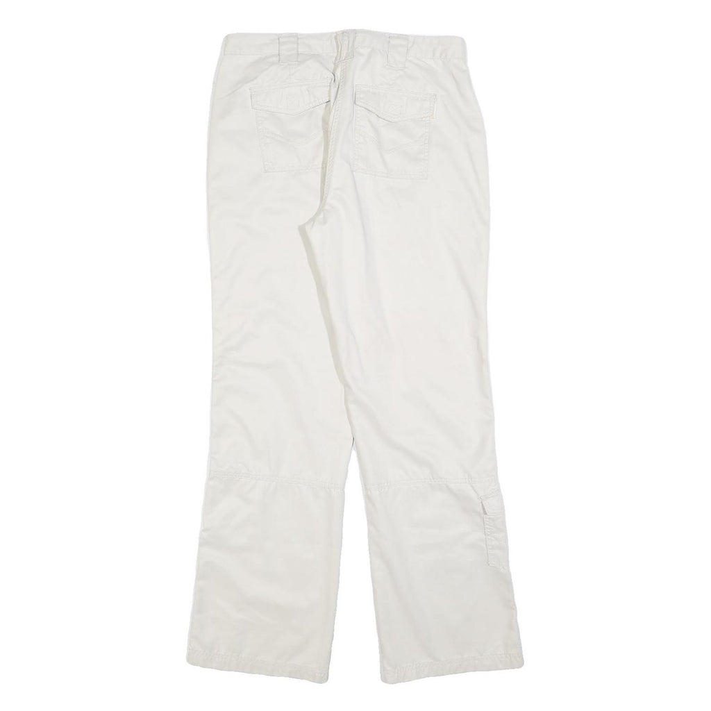 CECIL Womens Polyester Blend White Regular Fit Straight Leg Trousers W30 L32 Zip